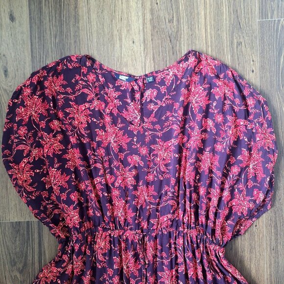 💙 Lands End Oversized Tunic Cover Up Dress Cover up Waiststring 100% Viscose - Picture 3 of 9